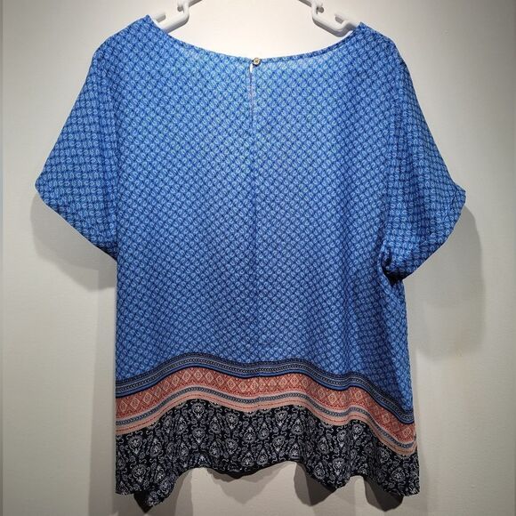 Liz Claiborne boho capped sleeve top - Picture 2 of 5